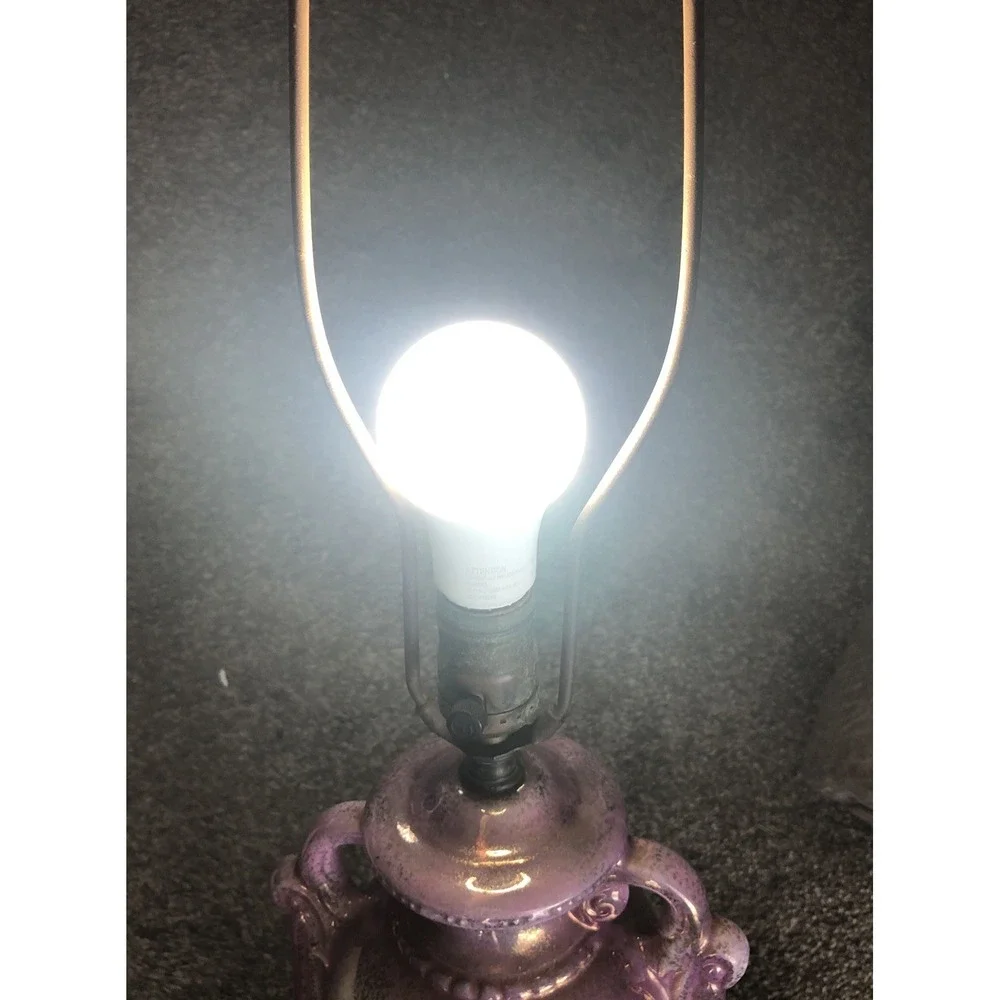 Vintage Hand Painted Gold Gilt Signed Porcelain Lamp 33.5